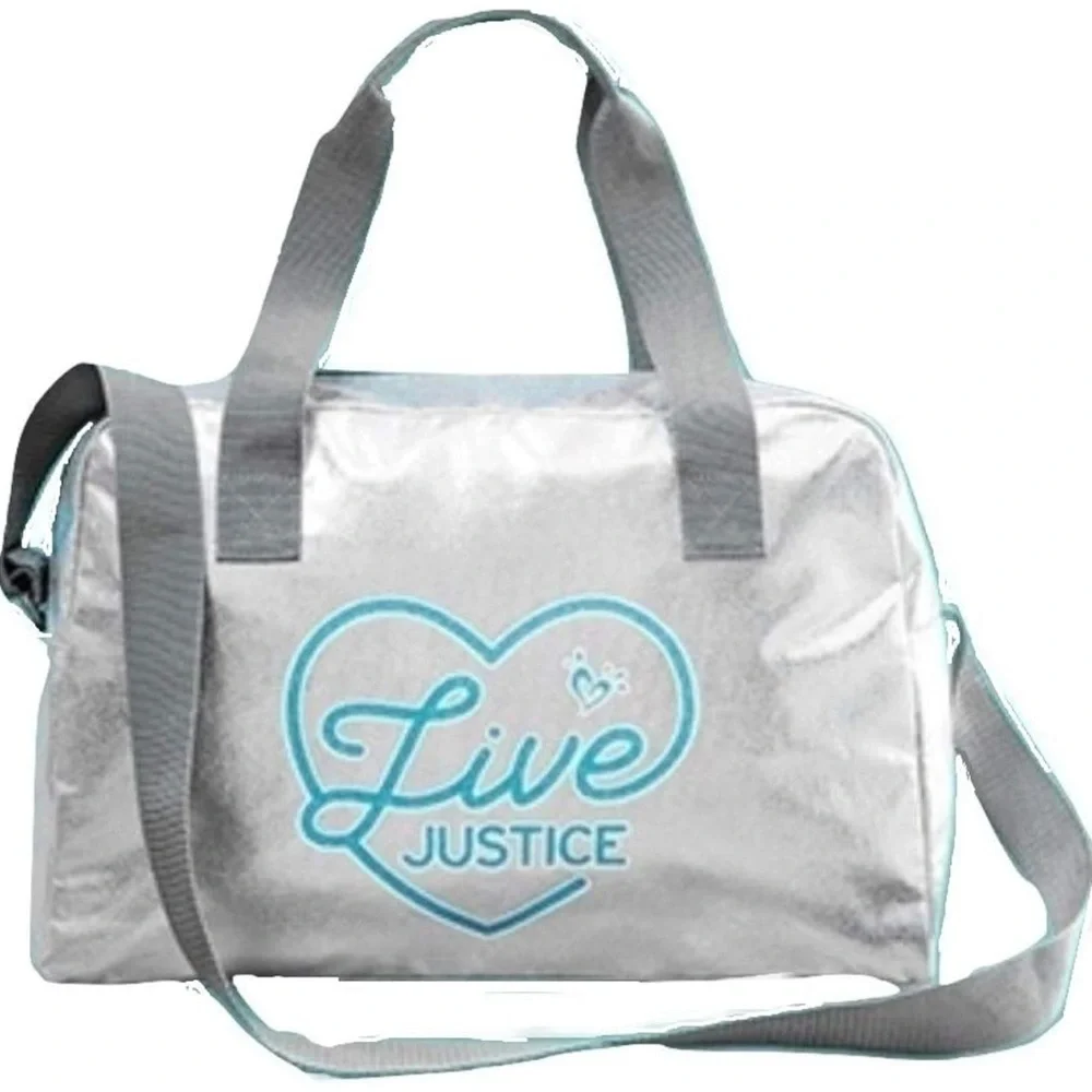 Justice Limited Edition Live Silver Duffel Bag